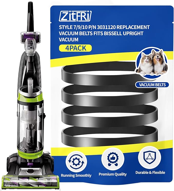 Vacuum Belt 4 Pack for Bissell Style 7/9/10 p/n 3031120#2031093#32074#3031123 PowerForce Helix Powerlifter CleanView Swivel Rewind Pet Vacuum Cleaner