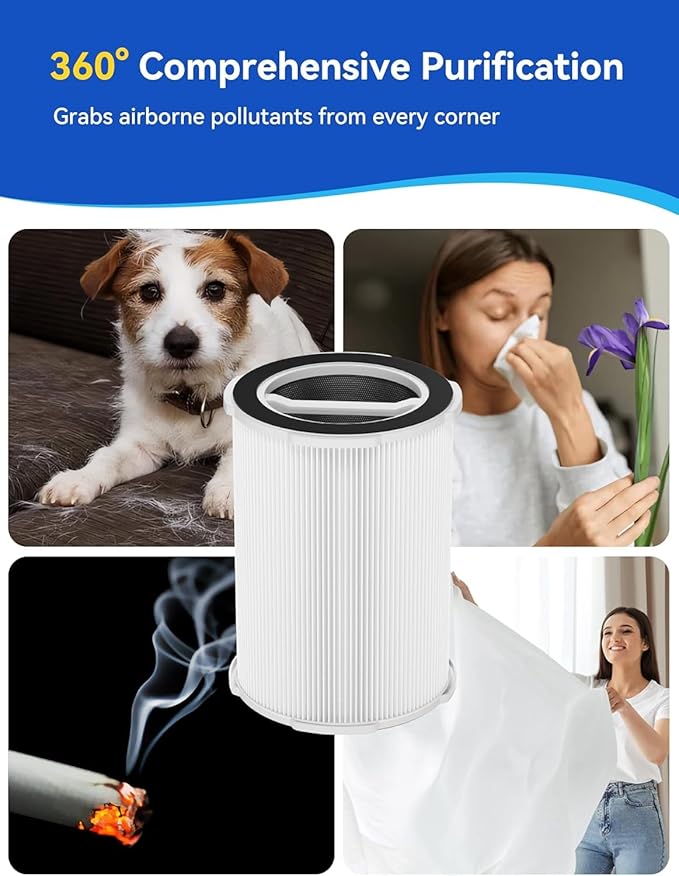 2 Pakcs G200/G200S Air Purifier Replacement Filter, Fit for G200S/G200 Air Purifier, 3-in-1 H13 Ture HEPA and Activated Carbon Air Filter for Pet Hair Dander Pollen Smoke Odor Dust Kitchen Smells