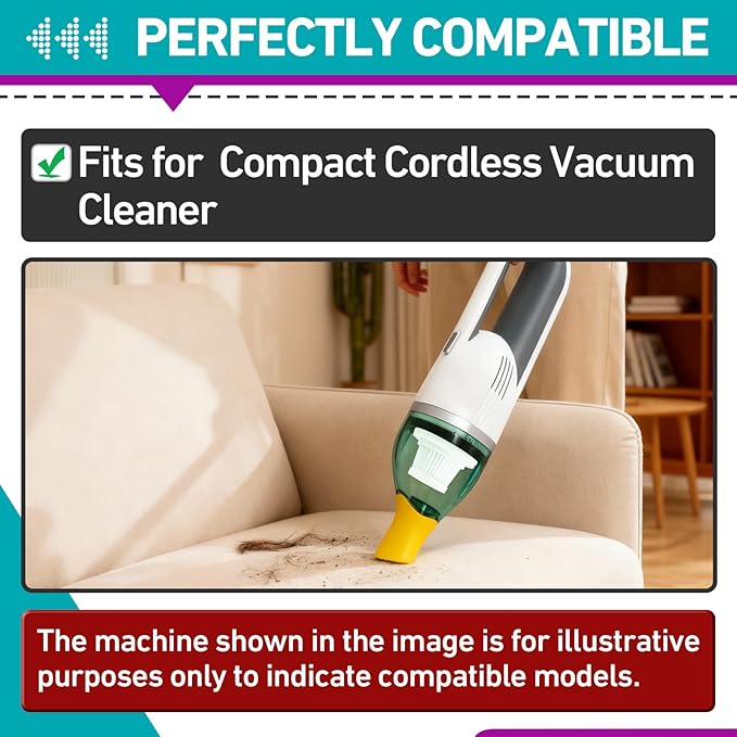 18 Pcs HEPA Vacuum Filters Compatible with Compact Cordless Vacuum Cleaner as Seen on TV, Washable Reusable Filters with Cleaning Brush (White)