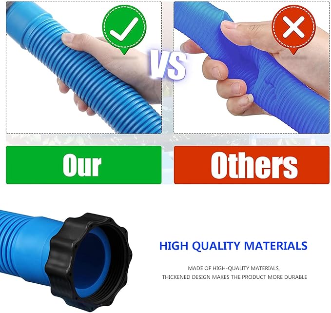 29060E Pool Pump Replacement Hoses for Intexx Pool Accessory Hose-1.5" Diameter 59" Long Pool Pump Hose Replacement，Fit for 1,500 Higher GPH Filter Pumps Saltwater Systems Sand Filters (2 pcs blue)