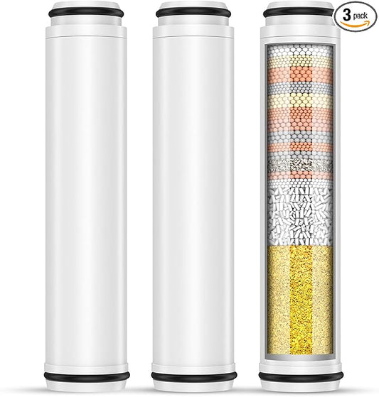 FEELSO Shower Filter for Handheld Shower Head, 3 Pack 15 Stage Replacement Filters for Hard Water Remove Chlorine and Harmful Substances