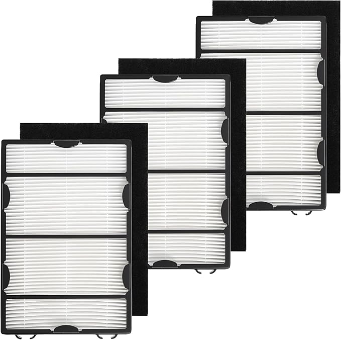 Poweka HAPF600 HEPA Replacement Filter and Carbon Pre-Filters Compatible with Holmes HAPF600D HAP615 HAP625 HAP650 HAP675RC HAP725 HAP750 HAP1625 – Helps Capture Dust, Pet Hair & Smoke Odors - 3Packs