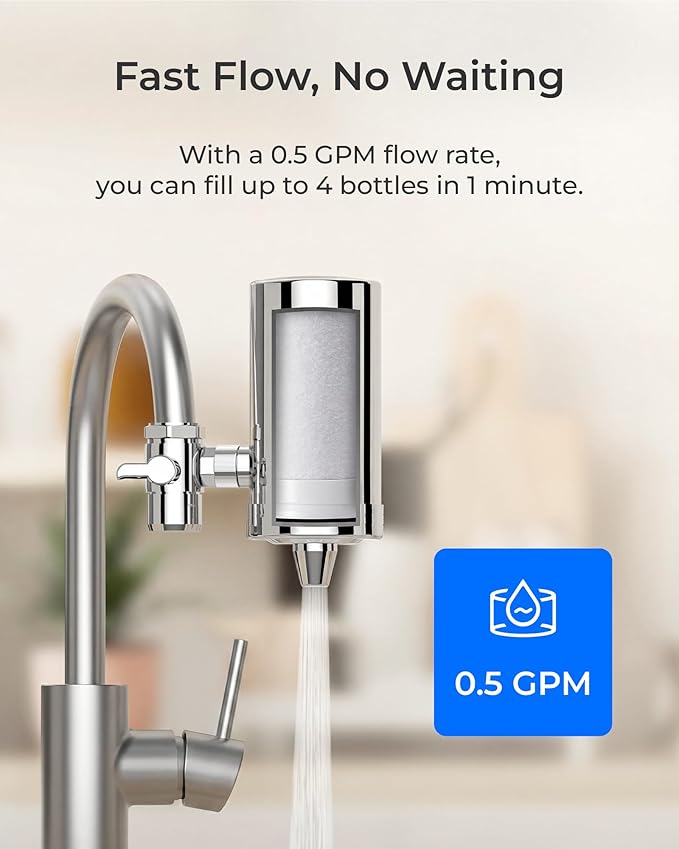 Waterdrop FF-03A Water Filter Replacement for Waterdrop WD-FC-06/FC-01/FC-02, Water Filter for Sink Faucet, Faucet Water Filter, Reduces Chlorine, Heavy Metals and Bad Taste, 3 Pack