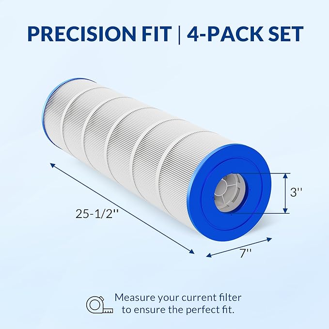Pool Filter Cartridge for Hayward Systems, Essential Series, Replacement for CX870XRE PA100N, Compatible with SwimClear C4020 C4000, Cylindrical Fabric, 400 Sq. Ft., 4-Pack