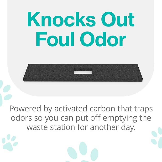 PawPail Activated Carbon Filter - Pet Odor Eliminator for Home, Litter Box, & Trash Can - Odor Absorber for Strong Odor - Lasts Up to 3 Months - For Pet Waste Station