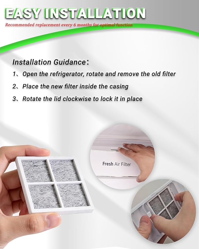 3 Pcs Refrigerator Air Filter Replacement for LG LRFXS2503S LFXS30796D LRMVC2306D LFXS26596D LRMVS3006S