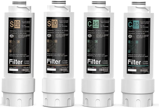 Frizzlife SKP-HF Replacement Housing Kits (4 Pack) With Filter Cartridges Inside for SK99 and SP99 Under Sink Water Filter System