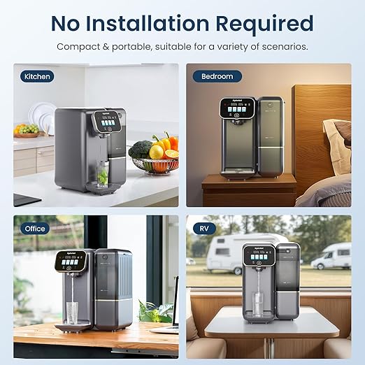 C100 Reverse Osmosis Water Filter Countertop with Cooling, No Installation Required, Great Taste & Pure Quality, Fast Filtration, Eliminates Bottled Water Costs
