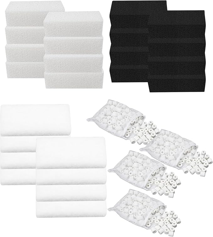 Prismora 8 Sets of Upgraded Three-Stage Filtration Fish Tank Filter for AquaClear 50 Power Filter, 8 Set of Replacement Maintenance Kit for Fish Tank Filter for 20- to 50-Gallon Aquariums