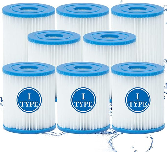Type I Pool Filter Cartridge, Replacement Filters Cartridge for 58093, for Swimming Pool Filter RX330 Filter Pump, for 300/330 Gal/H Filter Pumps (8 Pack)