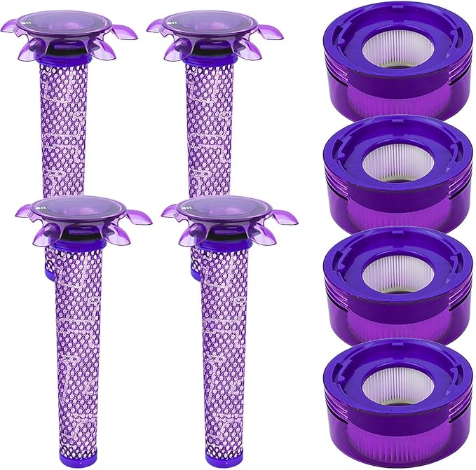 8 Pack Upgraded Replacement Filters for Dyson V8 V7 New Version SV37 SV25 V8 Animal Extra Cordless V8 FOCUS Mattress Vacuum Cleaner Replacement Parts Accessories,Replace Part 965661-05 & 967478-05