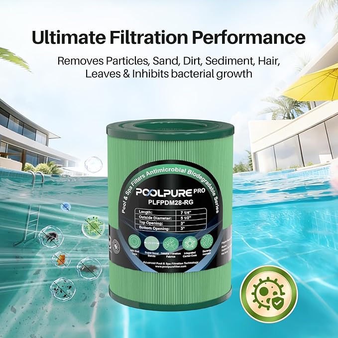 POOLPURE PDM28 Hot Tub Filters Compatible with Aquarest Dream Maker 461273, FC-9944, SD-01392 Spa Filter, 2 Pack
