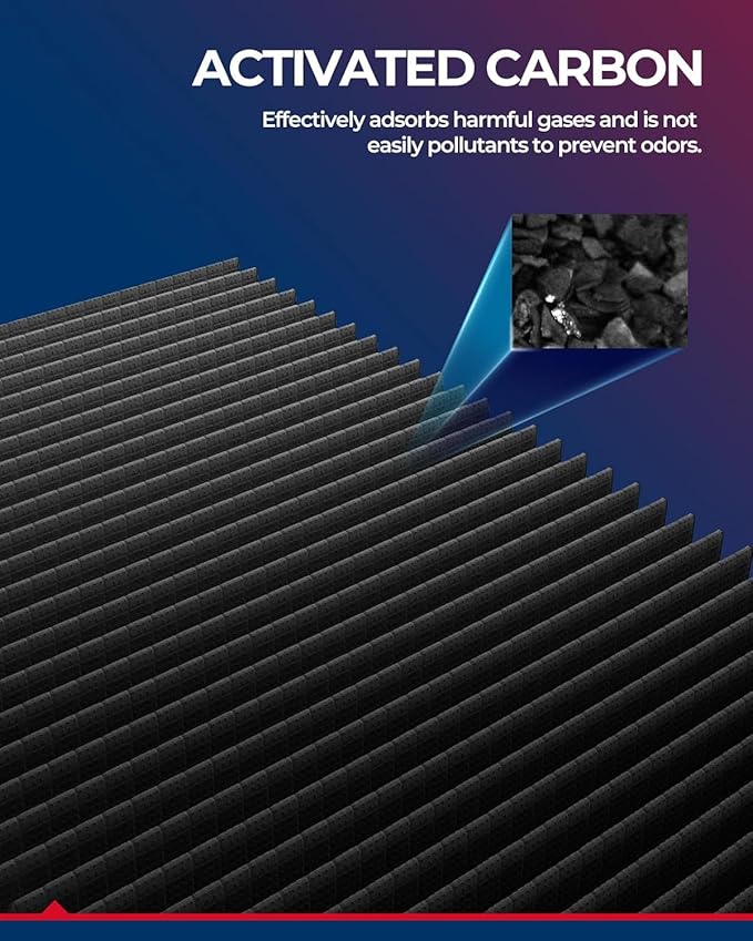 KAX HEPA Cabin Air Filter with Activated Carbon, CF11923 Replacement for Lexus LX470 1998-2007, Toyota Land Cruiser 2006 2007, Passenger Compartment Air Filter, Filter Up Dust Pollen, Like OEM, 1Set