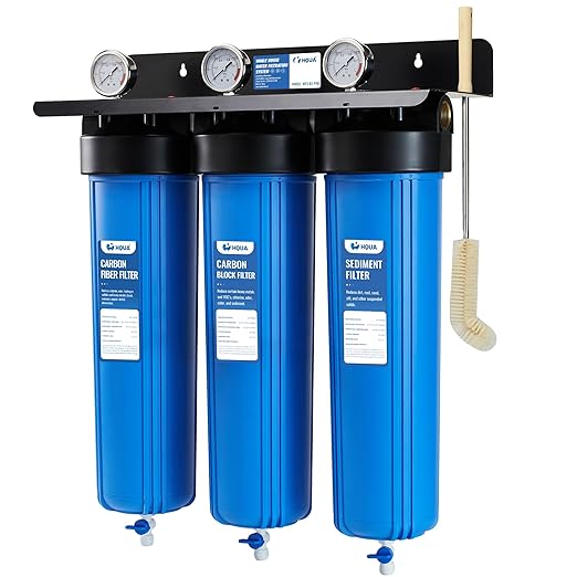 WF3-01 PRO 3-Stage Whole House Water Filtration System, Big Blue 20" x 5.5", Reduces Heavy Metals, PFAS (PFOA/PFOS), Chlorine, Sediment, Odor & VOCs