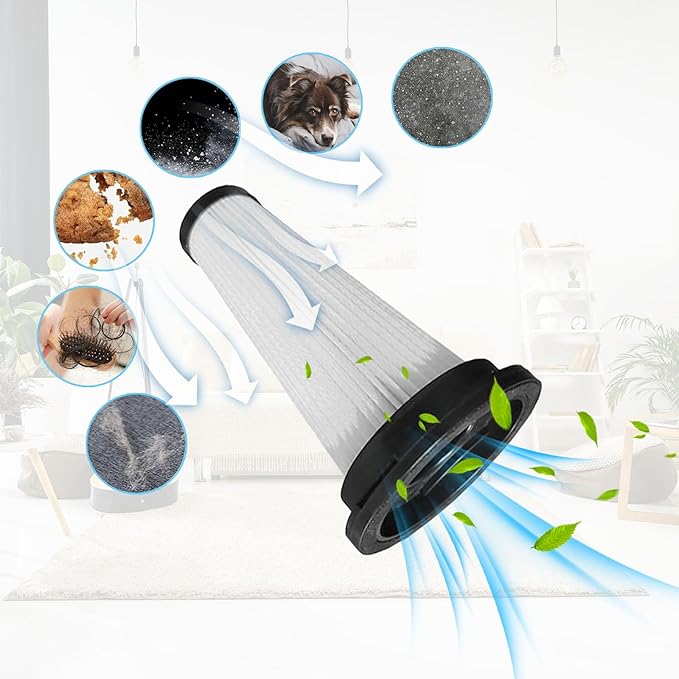 6 Pack HEPA Filters Replacement for MBYULO Cordless Vacuum Cleaner, Compatible with SUXIANGVAC Cordless Vacuum A27, Fits VOKENE& VICEASE& OIRFND A27& TITIPOY A27 Series