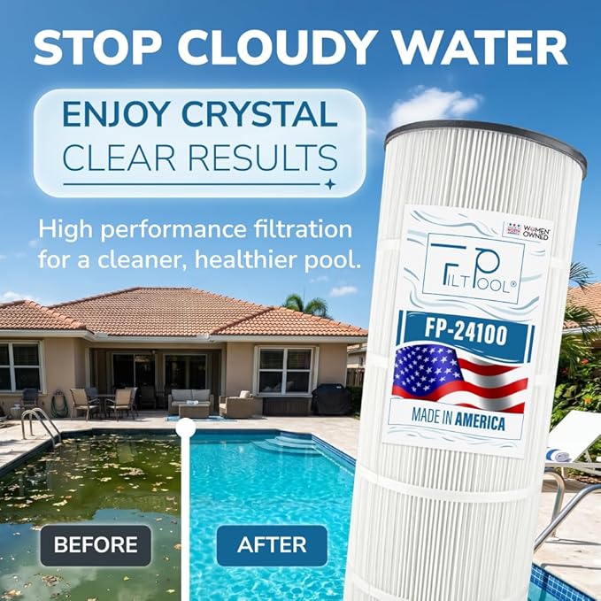 FP-24100 - Pool Filter Replacement for Jandy CS100, 11088501, 11088511, PJANCS100, Hayward X-Stream CC1000, Unicel C-8410 & Filbur FC-0821 - Swimming Pool Cartridge Filter - 1 PC, 100 SQFT