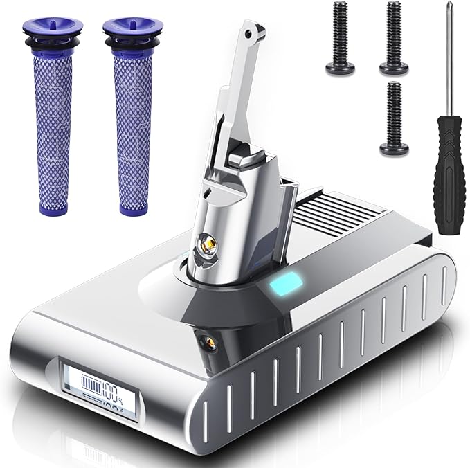 Bonacell 【Upgraded 8000mAh 21.6V 8.0Ah Replacement for Dyson V8 Battery Li-ion Compatible with V8 215681 967834-05 SV10 Absolute/Animal/Fluffy/Cord-Free Handheld Vacuum