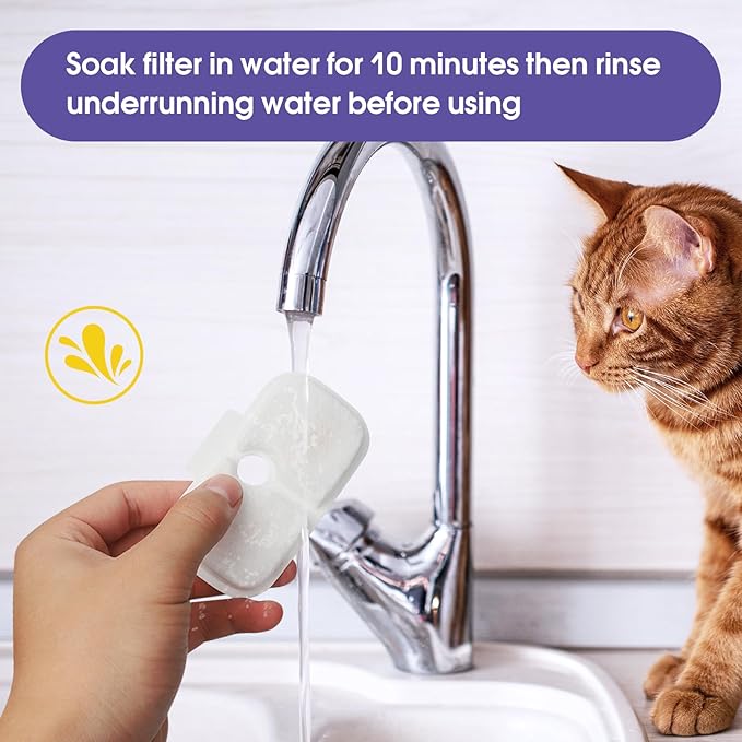 12 Cat Water Fountain Filter, Cat Water Fountain Filters Replacement for Petlibro Compatible with PLWF105, PLWF115, PLWF005 (12)