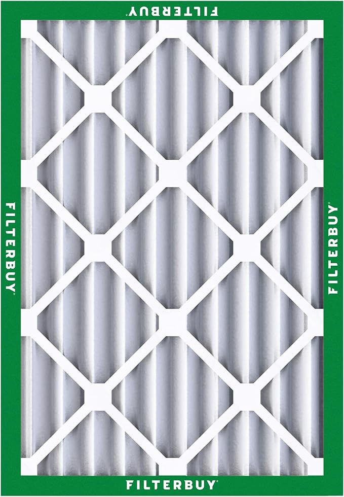 Filterbuy 16x20x4 Air Filter MERV 8 Essential Dust & Allergy Defense (1-Pack), Electrostatic Pleated HVAC AC Furnace Filters Replacement, Made in USA (Actual Size: 15.50 x 19.50 x 3.63)