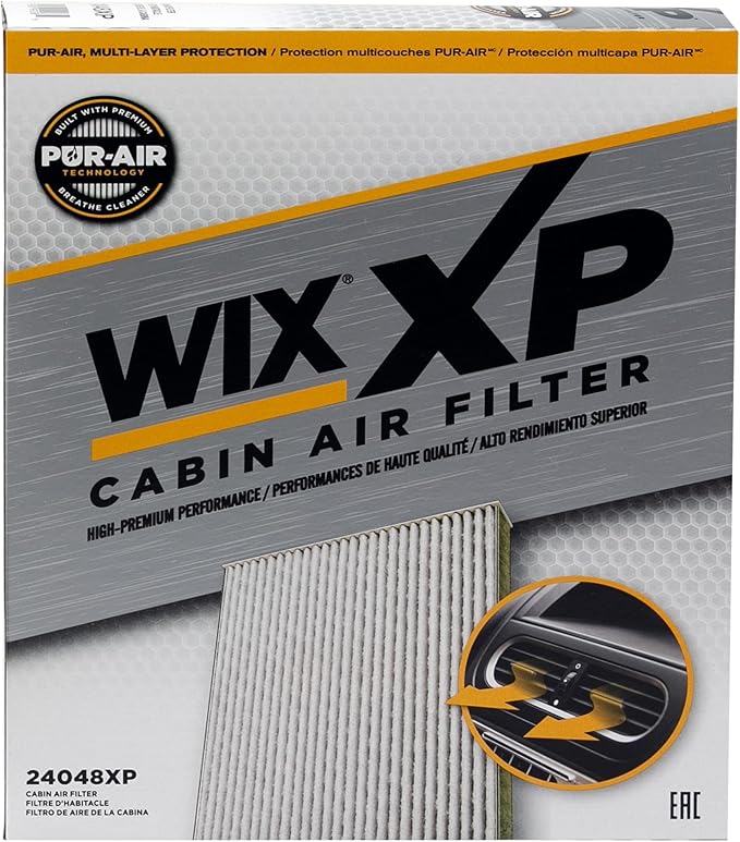 WIX 24048XP WIX XP Cabin Air Filter Replacement, Triple-Layer Protection with Activated Carbon & Advanced Airflow Media Compatible With Various Chrysler, Dodge Models (11-19)
