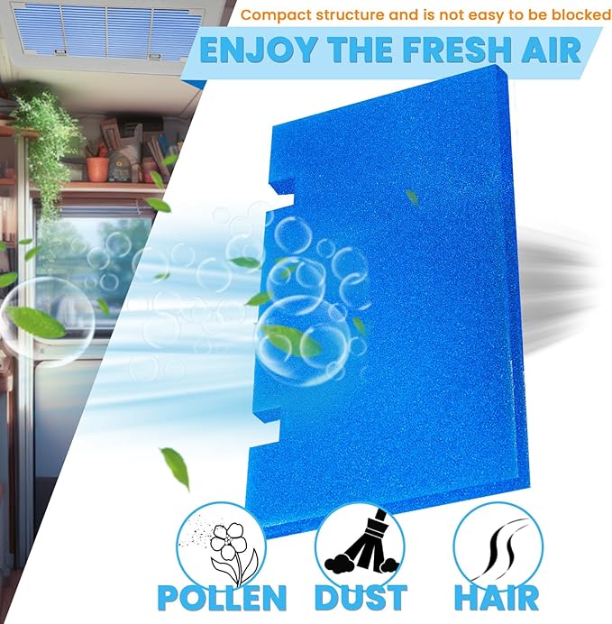Tikfoam RV AC Filter Reusable, 14 X 7.5 RV Air Conditioner Filters, RV Air Filters 3313107.103,3105012.003, 4Pcs AC Filters Washable