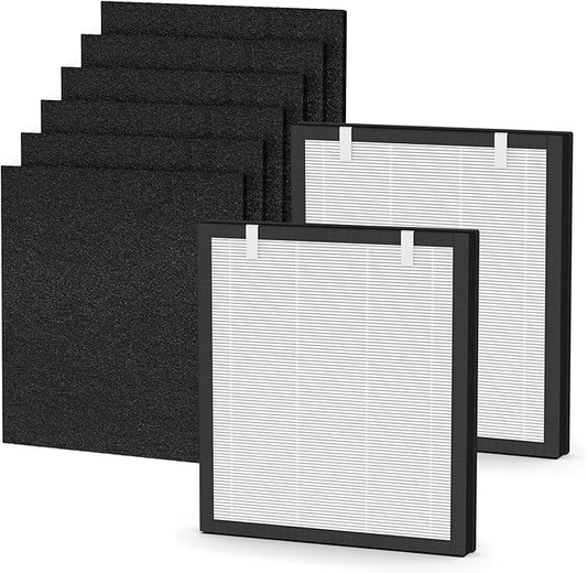 P358 Replacement Filter Compatible with HEAPETS P358 Air Purifier, Includes 2 Composite Filters + 6 Pre-Filters, H13 HEPA Air Filter for Pet Hair Dander odors