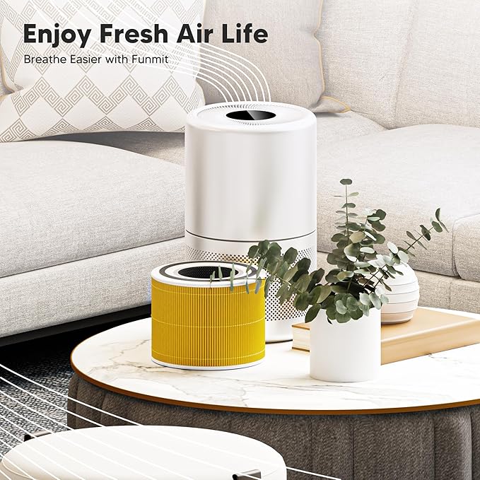 Core 300 Pet Care Replacement Filter for LEVOIT Core 300 Core 300S Core 300-P Core 300S-P Air Purifier, 3-in-1 High Efficiency Activated Carbon, Compared to Part # Core 300-RF-PA, 4 Pack, Yellow