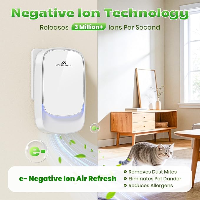 Plug in Negative Ion Air Purifier, Pet Odor Eliminator for Dogs/Cats
