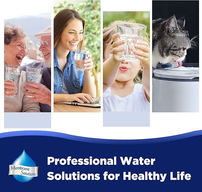 Membrane Solutions 20 Micron 10" x 2.5" Sediment Water Filter Replacement Cartridge for Water Filter 10 x 2.5 inch Whole House Water System, Compatible with GE FXUSC, AP110, WHKF-GD05-6 Pack