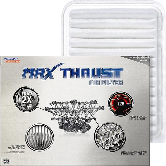 Spearhead Max Thrust Engine Air Filter | Fits 14-18 Corolla, 2019 Corolla 1.8L L4, 09-13 Corolla Non-XRS, 17-18 Corolla iM, 07-18 Yaris, 08-14 xD & More | OEM Fit & High Dust Holding Capacity (MT-190)