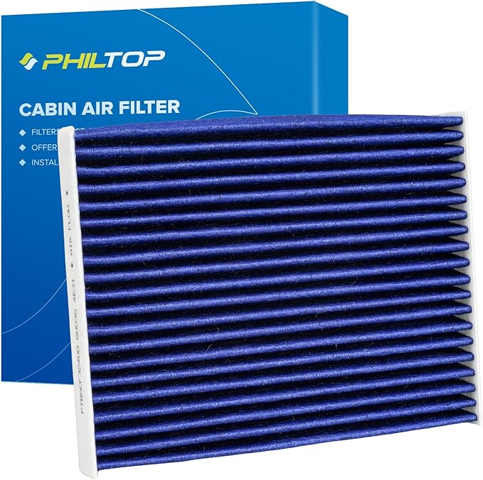 PHILTOP Premium HEPA Cabin Air Filter w/Dual Activated Carbon, Compatible with CF12002 Kia Soul 2014-2019, Soul EV 2015-2019, Carbon Filter Up Dust Pollen Odor