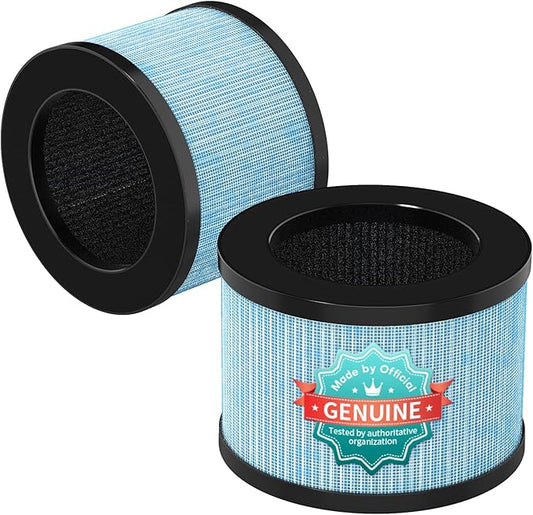 VOOPNU 2-Pack JH12 Replacement Filter, 4-Stage High Efficiency&Activated Carbon, for up to 99.97% of Pet Hair, Smoke, Harmful Particles and Common Household Pollutants, Stander Version, Blue