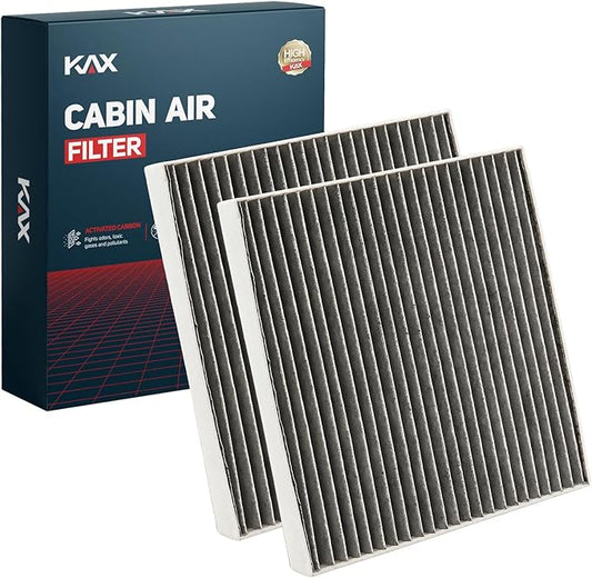 KAX HEPA Cabin Air Filter with Activated Carbon, CF10285 CP285 Replacement for Toyota Camry, RAV4, Highlander, Corolla, 4Runner, Tundra, Prius, Sienna, Lexus, Scion, Subaru, Jaguar, 2 PACK