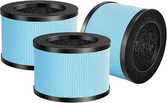 MK01 Replacement Filter Compatible with MK01, MK-06,Tolife TZ-K1, FreAire KN6391, Kloudi DH-JH01,POMORON MJ001H, MJ012H, Intelabe EPI080/EP1080 Air Purifier, 3 Pack - Standard Version