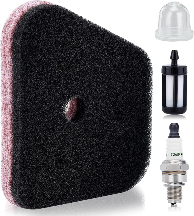 FS90r Air Filter Tune Up Kit Compatible with STHIL FS90 FS87 FS100 FS110 FS130 String Trimmer Model Parts FS90 Air Filter Replace 4180-120-1800 with fs90r Primer Bulb Fuel Filter Spark Plug