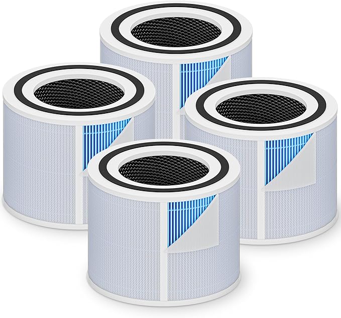 Core 300 Smoke Remover Replacement Filter for LEVOIT Core 300 Core 300-P Core 300S Core 300S-P Vortex Air Air Purifier, 4-in-1 High-Efficiency Activated Carbon, Core 300-RF-SR, 4 Pack, Blue