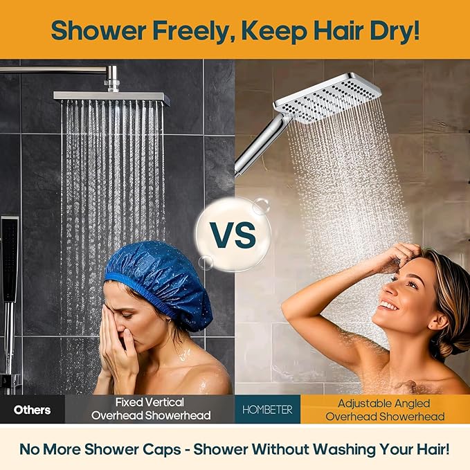 Filtered Shower Head with Handheld Spray Combo High Pressure Rain Shower Head Dual Shower Head with Filters - Removes Chlorine Height Adjustable & Built-in Power Wash