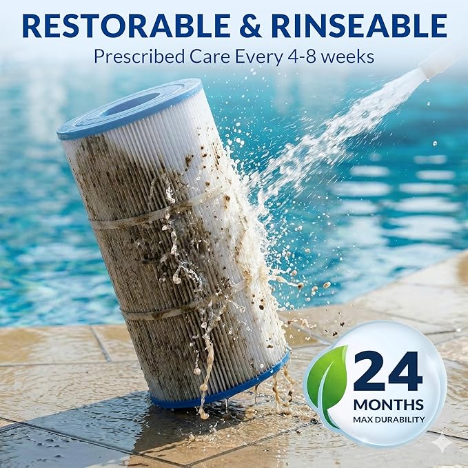 Pool Filter Cartridge, 5oz Trilobal Heavy-Duty Fabric, Ultra Series, Compatible with Hayward Star-Clear Plus C900 C751, Replacement for CX900RE CX760RE, PA90 PA76, 90 Sq. Ft. (8.9" Dia)