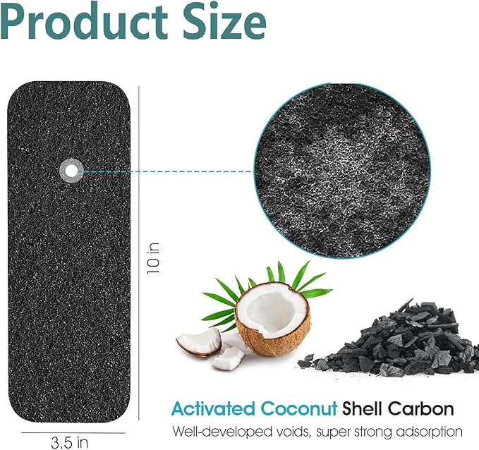 30 Pack Ceiling Fan Filters for Blades, Strong Activated Coconut Carbon Filter for Ceiling Fans, Universal Fit Unscented Charcoal Fan Air Purifier Pad