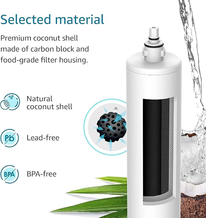AQUA CREST FQK1R, GXULQR Under Sink Water Filter, Replacement for GE FQK1R, GXULQR, Compatible with GE GXK140TNN and GXULQK systems, NSF/ANSI 42 372, 2K Gallons, Reduces Lead, Chlorine, 2 Pack