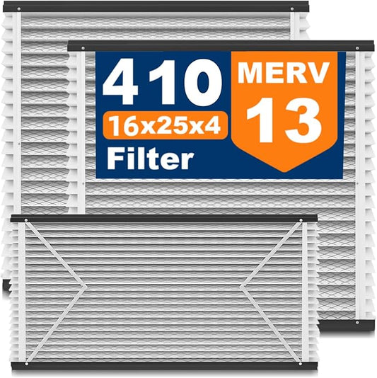 3Pack 410 Replacement Filter Compatible with Whole House Air Purifier, Models 1410, 1610, 2410, 2416, MERV 13 Furnace Filter, 16x25x4 Air Filter(Actual Size:16.5x27.5x4in)