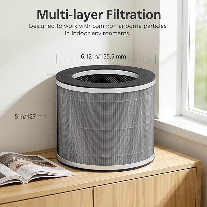 HPA120 & HPA125 Air Purifier Filter Replacement Compatible with Honeywell “O” HEPA Air Purifier Plus Tabletop Air Purifiers HPA120 & HPA125, 3-in-1 with Pre-Filter, HEPA & Carbon Filter