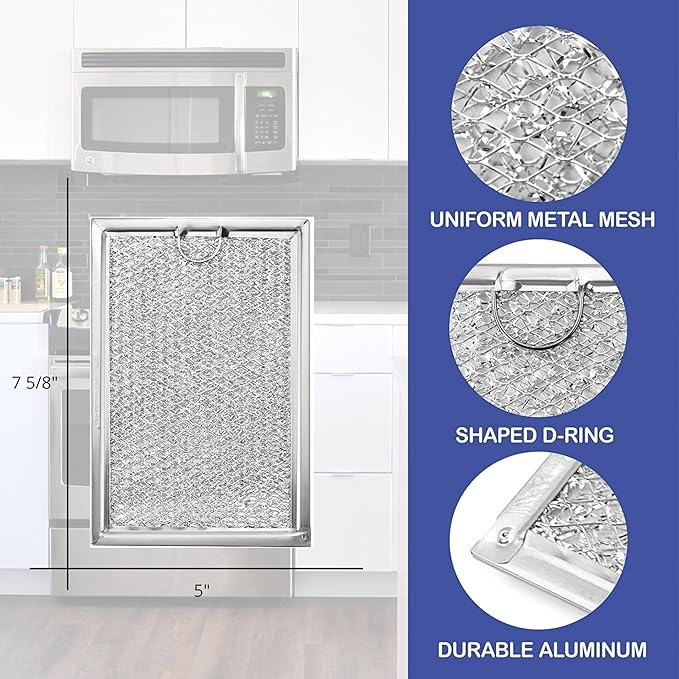 Nispira Replacement Range Hood Microwave Grease Filter Compatible with GE WB06X10309 LG 5230W1A012E - 4 Packs