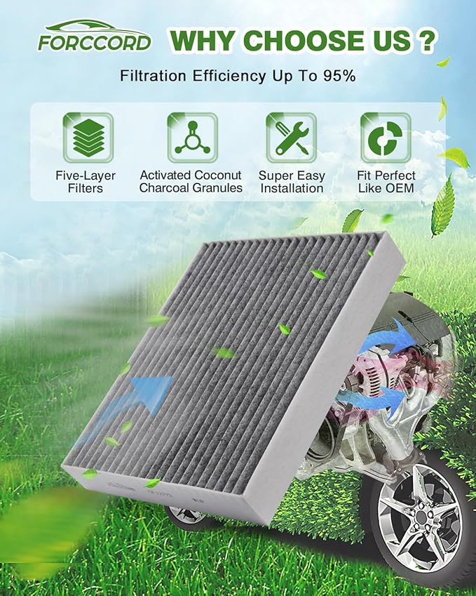 Cabin&Engine Air Filter Fit for Ford Bronco 2026-2021 (2.3L 2.7L) includes Activated Carbon Replacement for CF12772 MB3G-9601AA Air Filter Combo Set Car Accessories