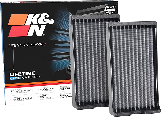 K&N LIFETIME Cabin Air Filter: Premium, Washable, Clean Air for your Cabin: Compatible with 2010-2024 Nissan: Patrol, Titan, VF2063