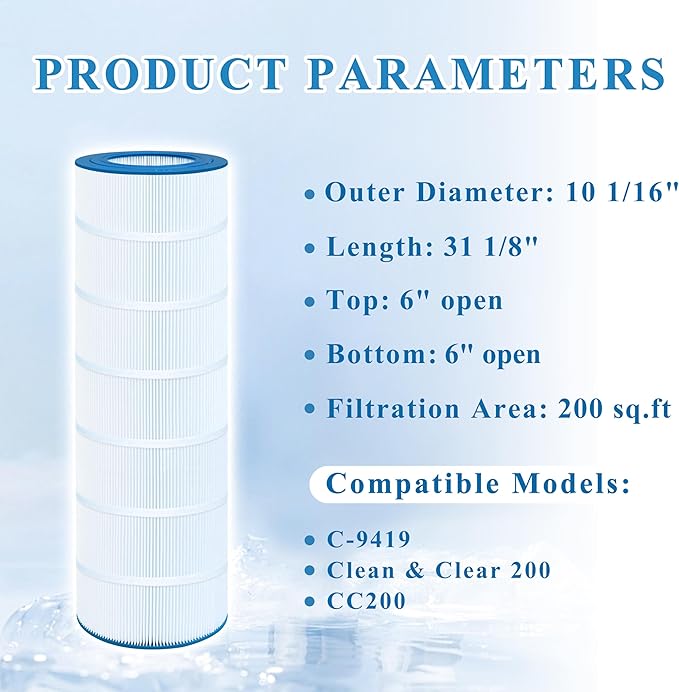 Pool Filter Compatible with CC200, Clean & Clear 200, C-9419, PAP200, FC-0688, 59054400, R173217, 1 Pack