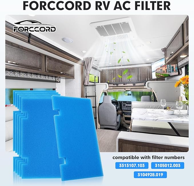 RV Air Conditioner Filter RV AC Replacement RV Air Filters 3313107.103,3105012.003 Filters For Dometic Air Grille 14" x 7.5" MERV 6 Air Filters Reusable and Washable 6-PCS