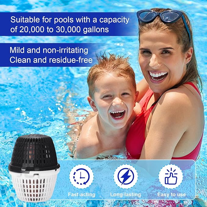 Pool Unit 20k-30k Gallons Black Replacement for Pool RX, Compatible with Mineral Cartridge Above Ground and Inground Pools Filter Replacement