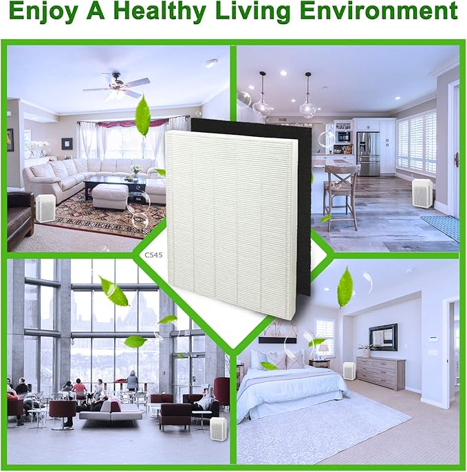 C545 Replacement Filter S, Made in TAIWAN, Compatible with Winix C545 Air Purifier, Compares to Winix S Filter 1712-0096-00, H13 Grade Air Filter + (4) Activated Carbon Filters