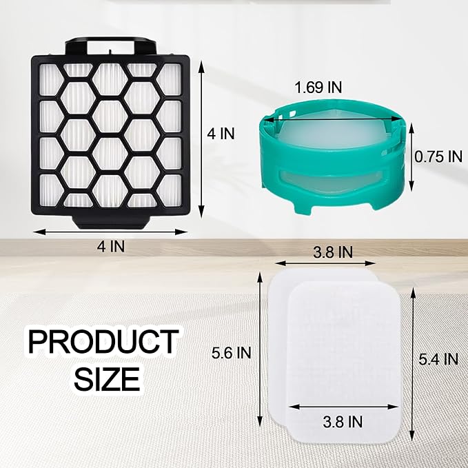 ZU102 Filter Fit for Shark ZU100 ZU102 Rotator Pet Upright Vacuum, 2 HEPA +6 Foam & Felt Filters +4 Odor Neutralizer Cartridge, Replacement Parts # 1238FT60 & 1239FT60 & 1541FC3000